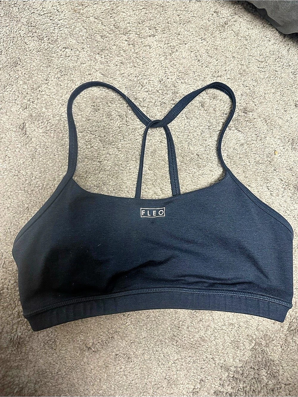 Fleo Loop Back Sports Bra in Navy Size Medium